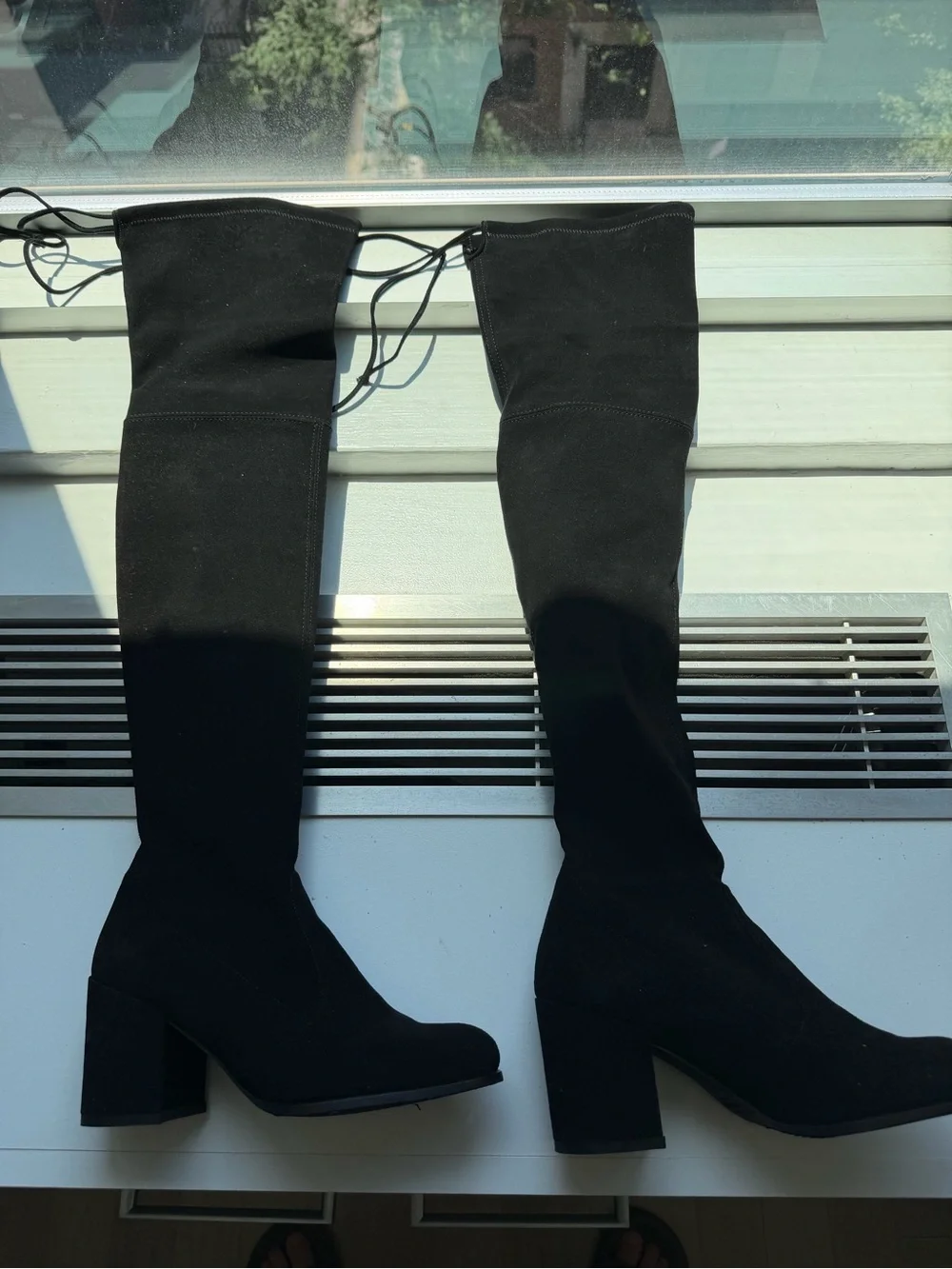 Stuart Weitzman Black Over-the-Knee Suede Boots